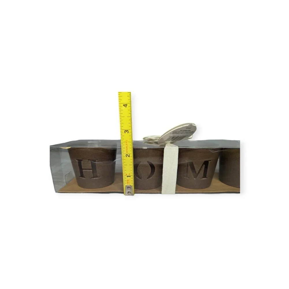 Hallmark Home Brown Bronze Round Tea Light/ Votive Holder Set of 4 NWT